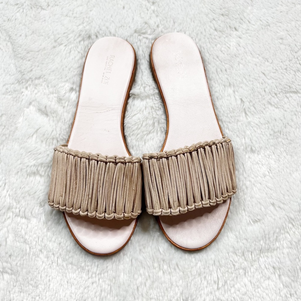 Rachel Zoe Slip On Wrapped Flats Sandals Tan/ Nude Women’s Sz 7.5